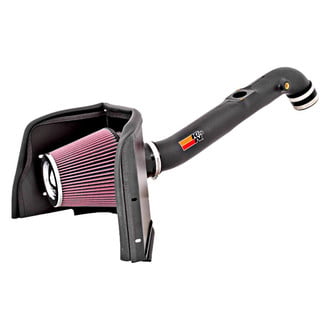 K&N® - 63 Series AirCharger® High-Density Polyethylene Black Cold Air Intake System with Red Filter