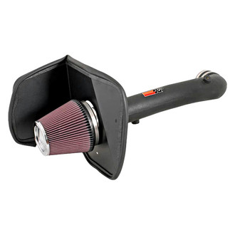 K&N® - 63 Series AirCharger® High-Density Polyethylene Black Cold Air Intake System with Red Filter
