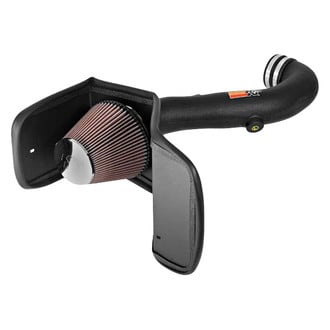 K&N® - 63 Series AirCharger® High-Density Polyethylene Black Cold Air Intake System with Red Filter