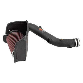 K&N® - 63 Series AirCharger® High-Density Polyethylene Black Cold Air Intake System with Red Filter