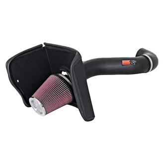 K&N® - 63 Series AirCharger® High-Density Polyethylene Black Cold Air Intake System with Red Filter