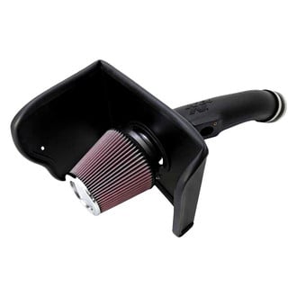 K&N® - 63 Series AirCharger® High-Density Polyethylene Black Cold Air Intake System with Red Filter