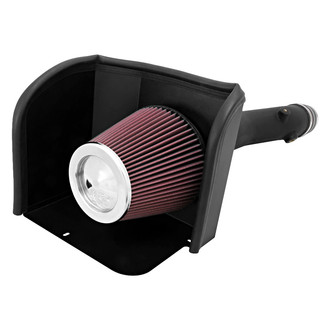 K&N® - 63 Series AirCharger® High-Density Polyethylene Black Cold Air Intake System with Red Filter