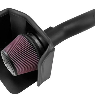 K&N® - 63 Series AirCharger® High-Density Polyethylene Black Cold Air Intake System with Red Filter