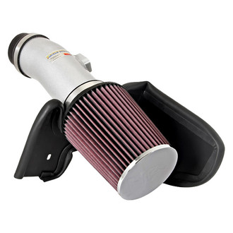 K&N® - 69 Series Typhoon® Aluminum Silver Cold Air Intake System with Red Filter