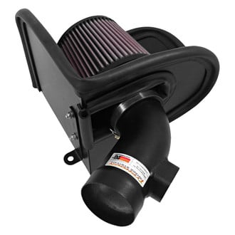 K&N® - 69 Series Typhoon® Aluminum Black Cold Air Intake System with Red Filter