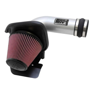 K&N® - 69 Series Typhoon® Aluminum Silver Cold Air Intake System with Red Filter