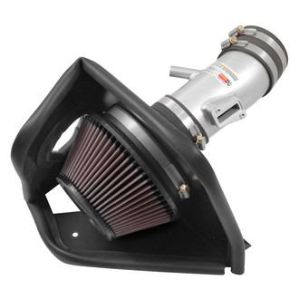 K&N® - 69 Series Typhoon® Aluminum Silver Cold Air Intake System with Red Filter
