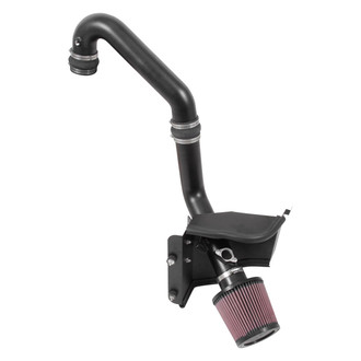 K&N® - 69 Series Typhoon® Complete Aluminum Black Cold Air Intake System with Red Filter