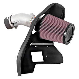 K&N® - 69 Series Typhoon® Aluminum Textured Silver Cold Air Intake System with Red Filter