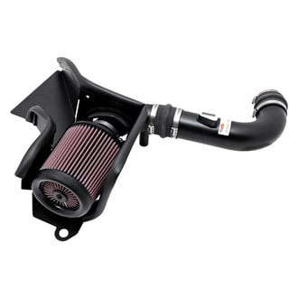 K&N® - 69 Series Typhoon® Aluminum Textured Black Cold Air Intake System with Red Filter