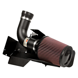K&N® - 69 Series Typhoon® Aluminum Black Cold Air Intake System with Red Filter