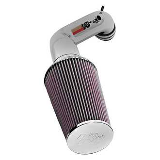 K&N® - 77 Series High-Flow Performance Aluminum Polished Cold Air Intake System with Red Filter