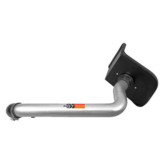 K&N® - 77 Series High-Flow Performance Aluminum Silver Cold Air Intake System with Red Filter