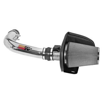 K&N® - 77 Series High-Flow Performance Aluminum Polished Cold Air Intake System with Red Filter