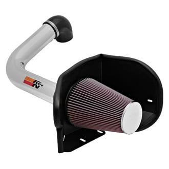 K&N® - 77 Series High-Flow Performance Aluminum Polished Cold Air Intake System with Red Filter