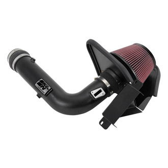 K&N® - 77 Series High-Flow Performance Aluminum Black Cold Air Intake System with Red Filter
