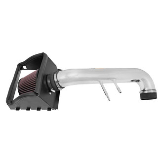 K&N® - 77 Series High-Flow Performance Aluminum Bright Aluminized Cold Air Intake System with Red Filter