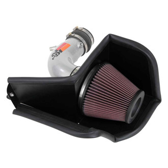 K&N® - 77 Series High-Flow Performance Aluminum Polished Cold Air Intake System with Red Filter