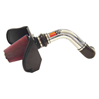 K&N® - 77 Series High-Flow Performance Aluminum Polished Cold Air Intake System with Red Filter