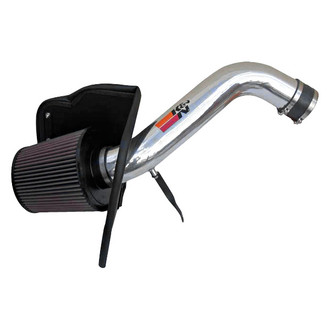 K&N® - 77 Series High-Flow Performance Aluminum Polished Cold Air Intake System with Red Filter