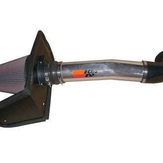 K&N® - 77 Series High-Flow Performance Aluminum Polished Cold Air Intake System with Red Filter
