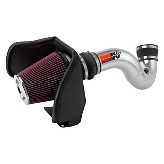 K&N® - 77 Series High-Flow Performance Aluminum Polished Cold Air Intake System with Red Filter