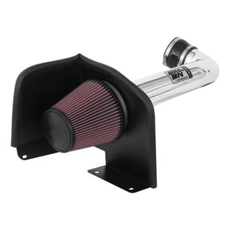 K&N® - 77 Series High-Flow Performance Aluminum Polished Cold Air Intake System with Red Filter