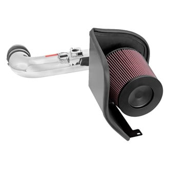 K&N® - 77 Series High-Flow Performance Aluminum Polished Cold Air Intake System with Red Filter