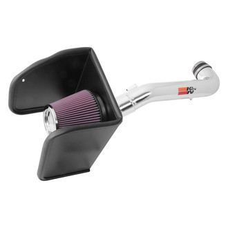 K&N® - 77 Series High-Flow Performance Aluminum Polished Cold Air Intake System with Red Filter