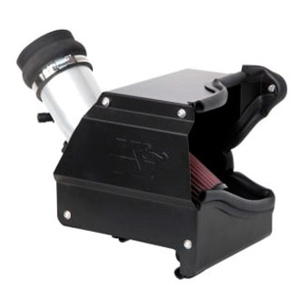 K&N® - 77 Series High-Flow Performance Aluminum Polished Cold Air Intake System with Red Filter