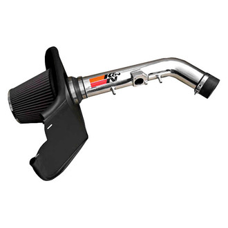 K&N® - 77 Series High-Flow Performance Aluminum Polished Cold Air Intake System with Red Filter