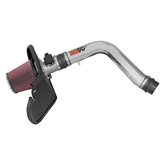 K&N® - 77 Series High-Flow Performance Aluminum Polished Cold Air Intake System with Red Filter