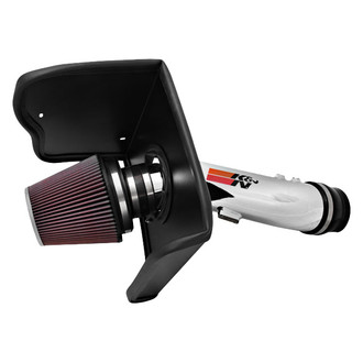 K&N® - 77 Series High-Flow Performance Aluminum Polished Cold Air Intake System with Red Filter