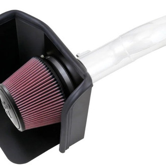 K&N® - 77 Series High-Flow Performance Aluminum Polished Cold Air Intake System with Red Filter