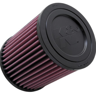 K&N® - E Series Round Straight Red Air Filter (3.313" F x 5.375" OD x 6.188" H)