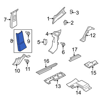 Land Rover OE - Center Right Door Pillar Post Trim Set