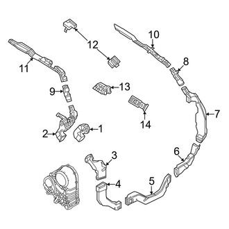 Land Rover OE - Instrument Panel - Ducts (Rear Upper, With 3rd Row Seat), (4.4L)