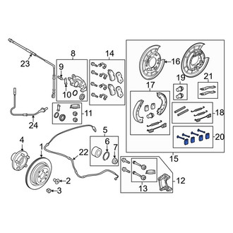 Land Rover OE - Rear Drum Brake Shoe Hold Down Kit