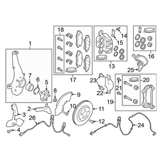 Land Rover OE - Front Suspension - Brake Components (Size 18)