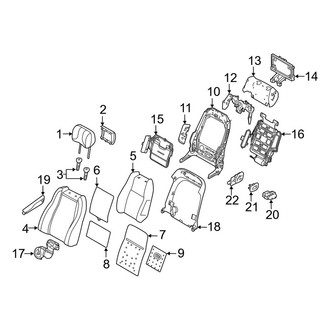 Land Rover OE - Seats & Tracks - Driver Seat Components (Seat Back Components, With Cooled Seats), (Autobiography Dynamic / HSE / HSE Dynamic / HSE PHEV / HST / SE / Supercharged Dynamic)