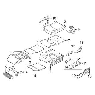 Land Rover OE - Seats & Tracks - Driver Seat Components (Seat Cushion Components, With Cooled Seats), (Autobiography / Autobiography Dynamic / HSE Dynamic / HSE Silver Edition / HST)