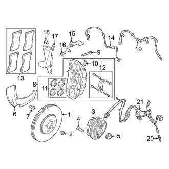 Land Rover OE - Front Suspension - Brake Components (2 Piston Caliper), (Autobiography / First Edition / SE / SE Dynamic)