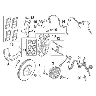 Land Rover OE - Front Suspension - Brake Components (3 Piston Caliper), (Autobiography / First Edition / SE / SE Dynamic)