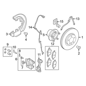 Land Rover OE - Front Suspension - Brake Components (17"), (Autobiography / HSE / HSE Dynamic / SE / SE Premium)