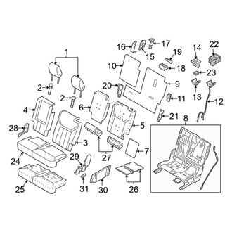 Land Rover OE - Seats & Tracks - Second Row Seats (60% Side, W/O Climate Seats)