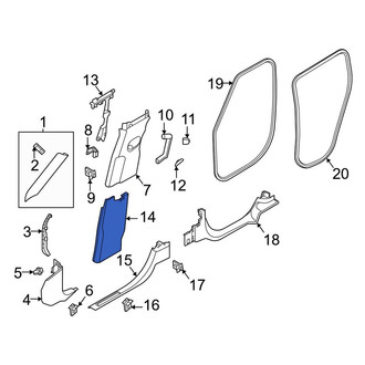 Land Rover OE - Left Door Pillar Post Trim Set