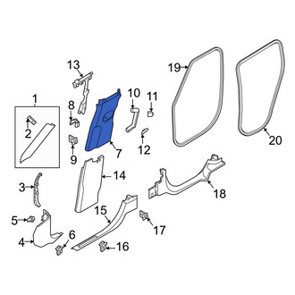 Land Rover OE - Right Lower Door Pillar Post Trim Set