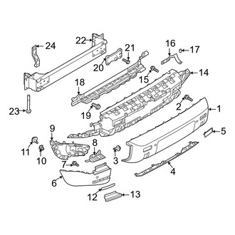 Land Rover OE - Rear Bumper - Bumper & Components (Base / S / V8 / V8 Carpathian Edition / X-Dynamic HSE / X-Dynamic S / X-Dynamic SE 2 Doors)
