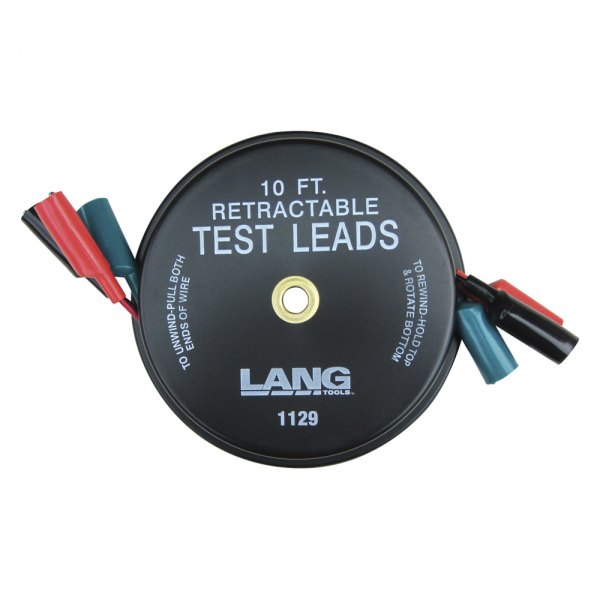 Lang Tools® - 10' 3 Leads Retractable Test Leads with Insulated Alligator Clip